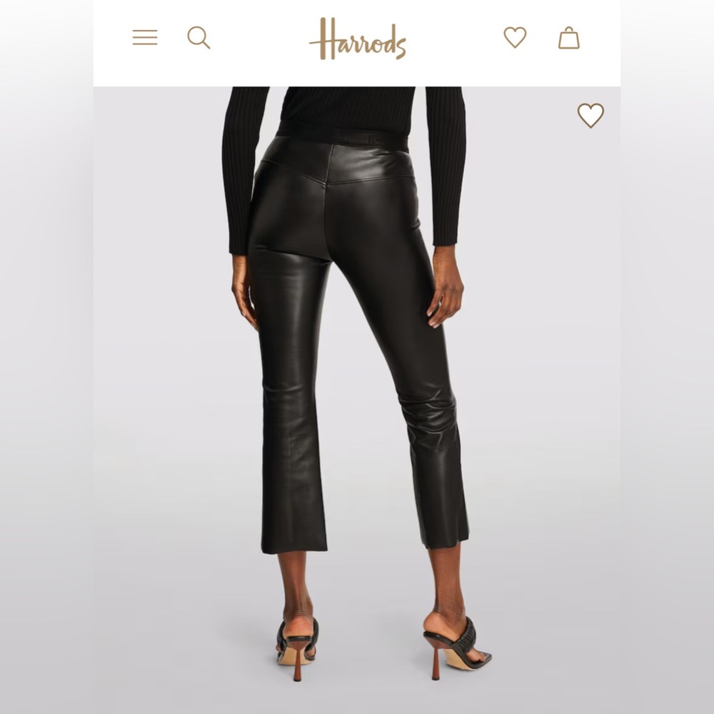 WOLFORD Black Vegan Leather Jenna cropped Flare Pant US 8